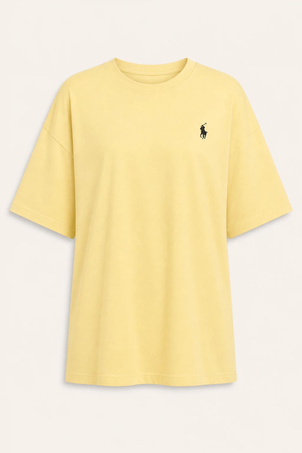Women's pale-yellow oversized Polo-logo T-shirt