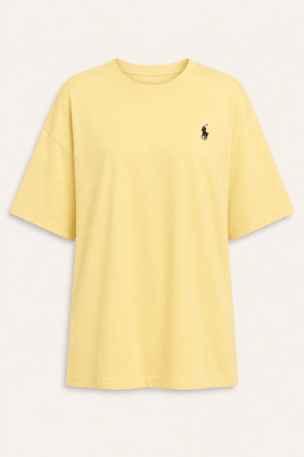 Women's pale-yellow oversized Polo-logo T-shirt